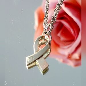 Necklace with Silver ribbon pendant